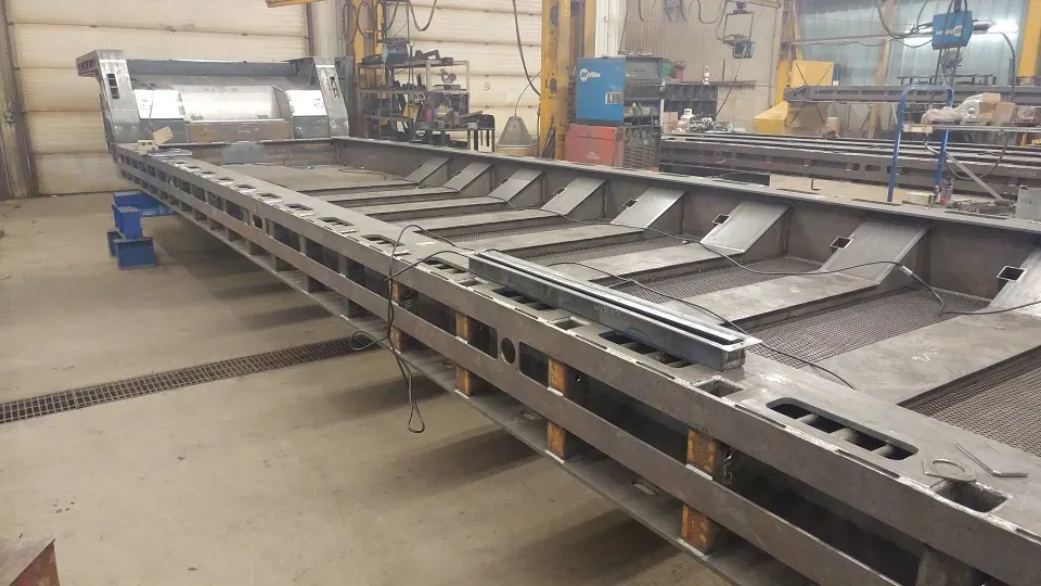 Waltron boat transport trailer used by Safe Harbor Haulers in production.